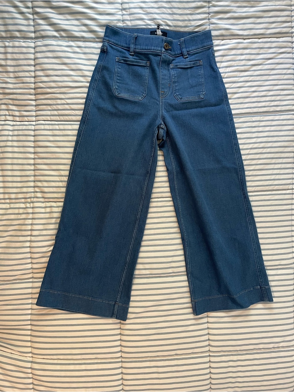 SPANX High-Rise Wide Leg Jeans in Blue - Picture 2 of 4